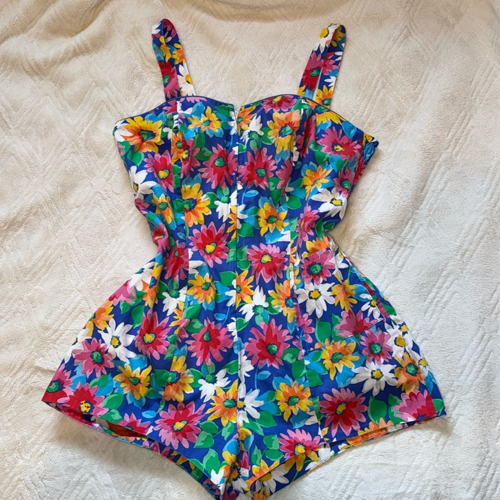 Vintage Floral Romper One Piece